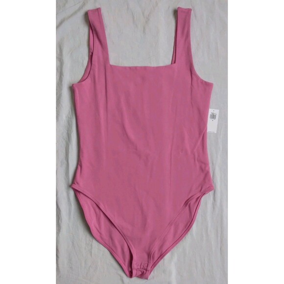 3 Old Navy Square Neck Tank Top Bodysuit Pink Orange Green Women’s Size M - Picture 2 of 14
